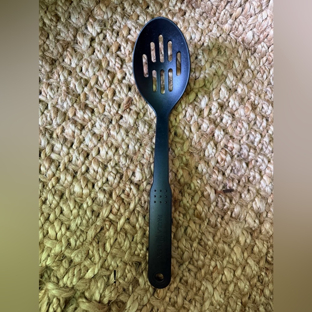 Paula Deen Black Plastic Cooking Spoon Slotted 12” kitchen‎ cook chef dinner